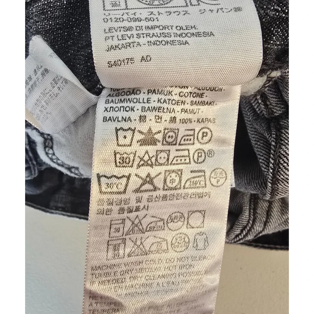 Levi's 514 Straight Jeans Men's 28 x 27 (tag 29 x 30) Charcoal Wash Fade